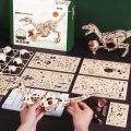 RoboTime Mechanisches 3D-Puzzle aus Holz Velociraptor